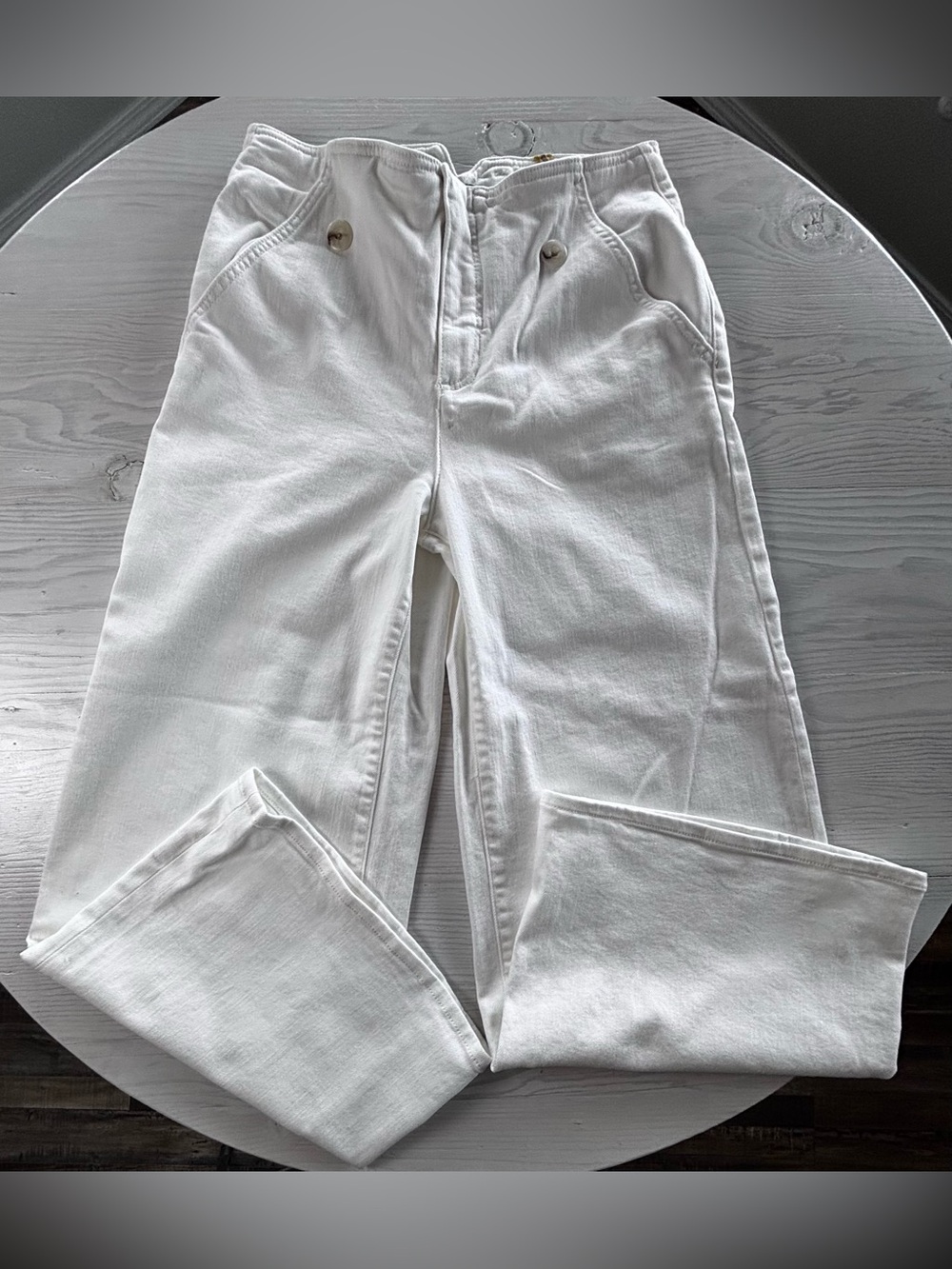 Maeve By Anthropologie White Wide Leg Pants Size 29